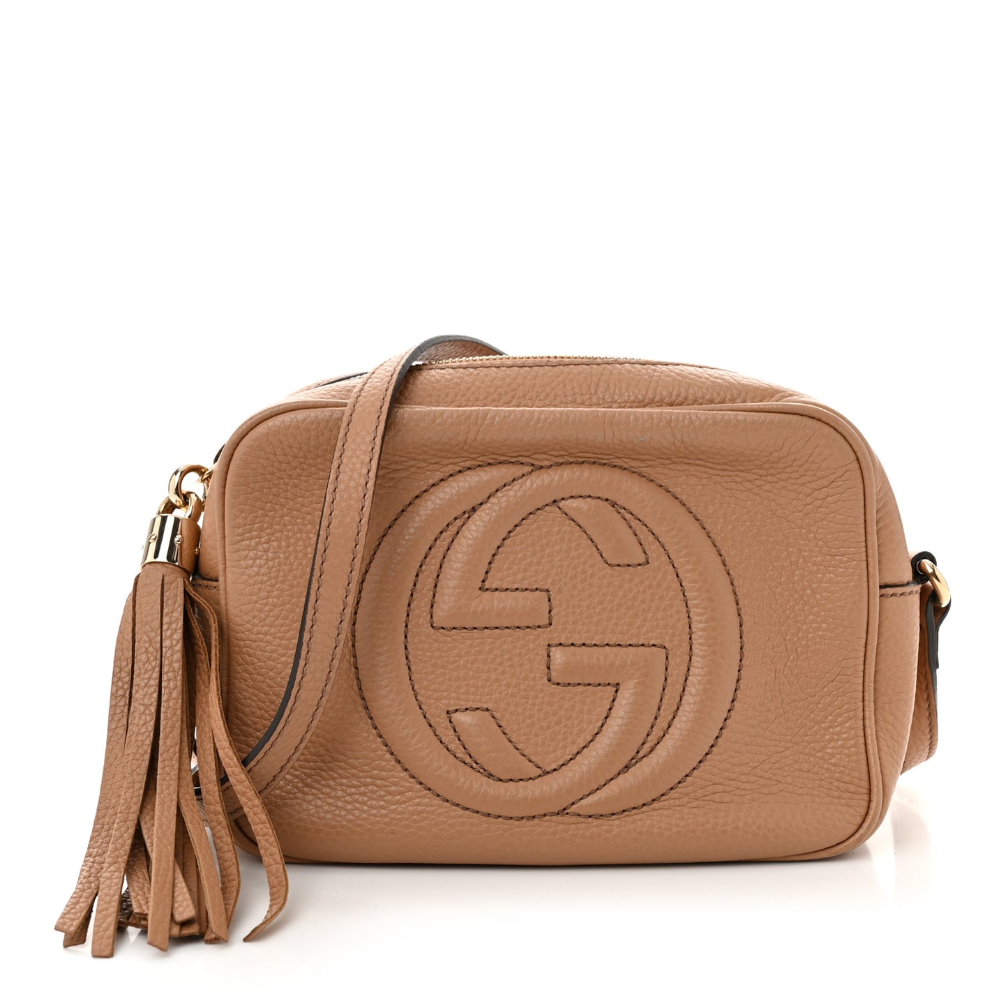 Pebbled Calfskin Small Soho Disco Bag Camelia