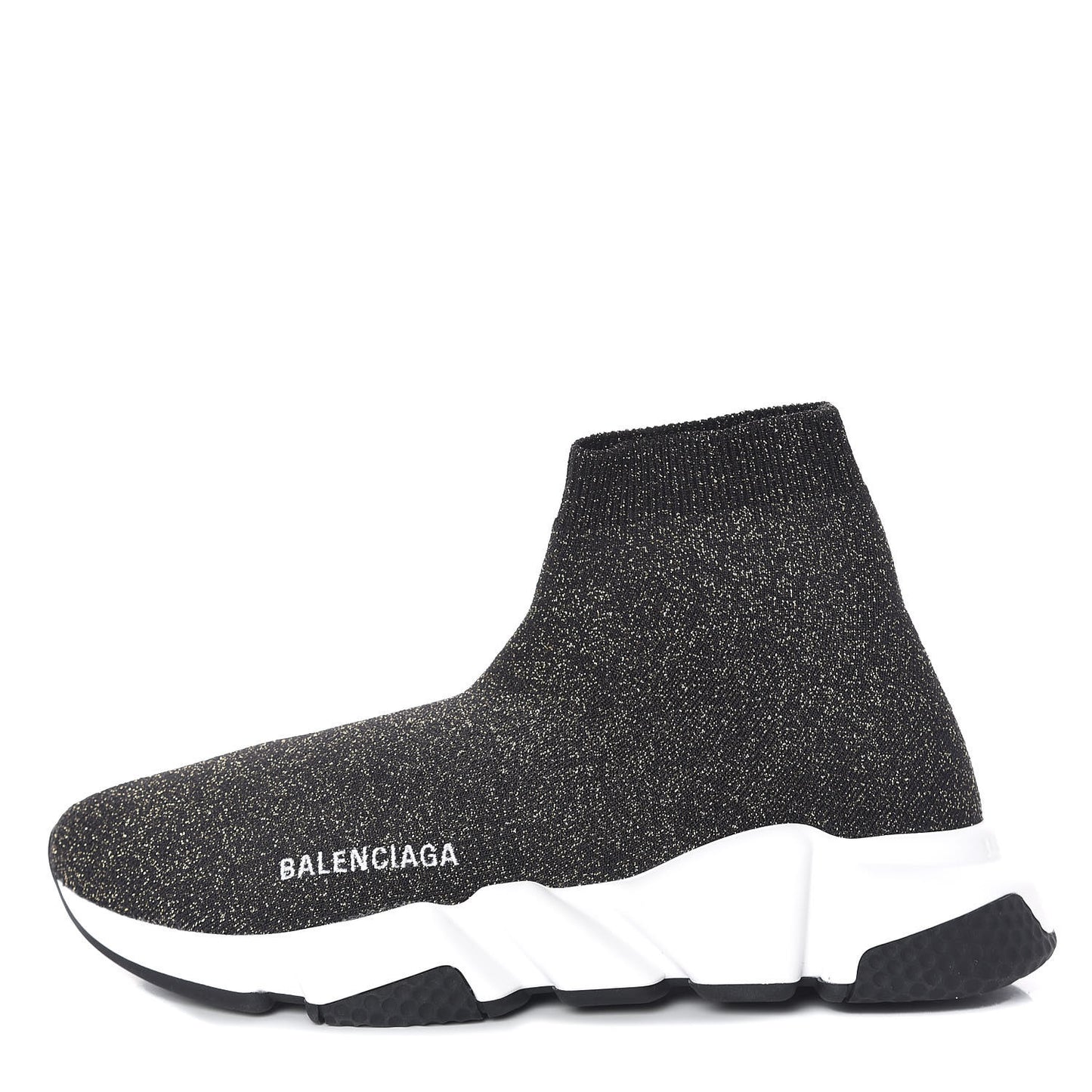 Knit Metal Womens Speed Sneakers 39 Black Gold