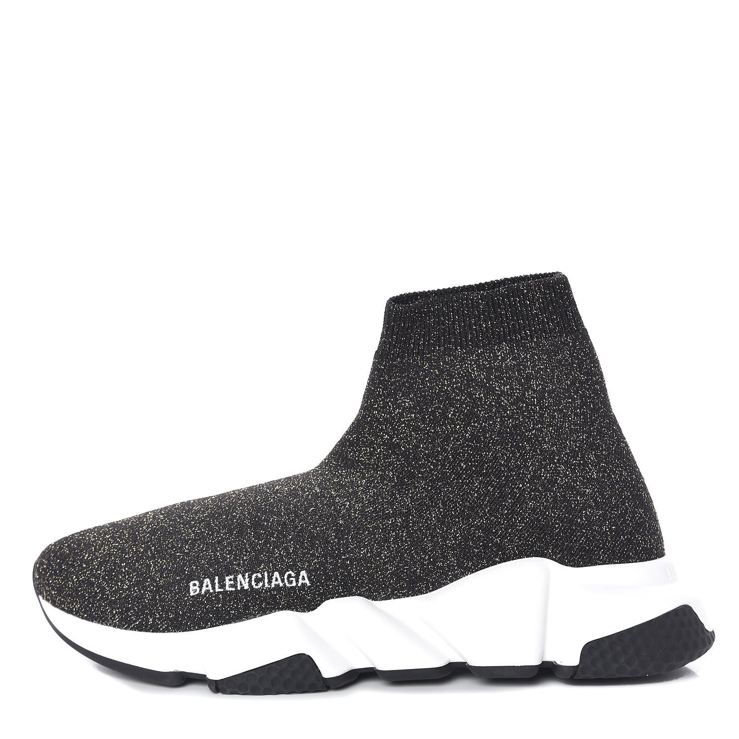 Balenciaga Knit Metal Womens Speed Sneakers 39 Black Gold 1 of 6