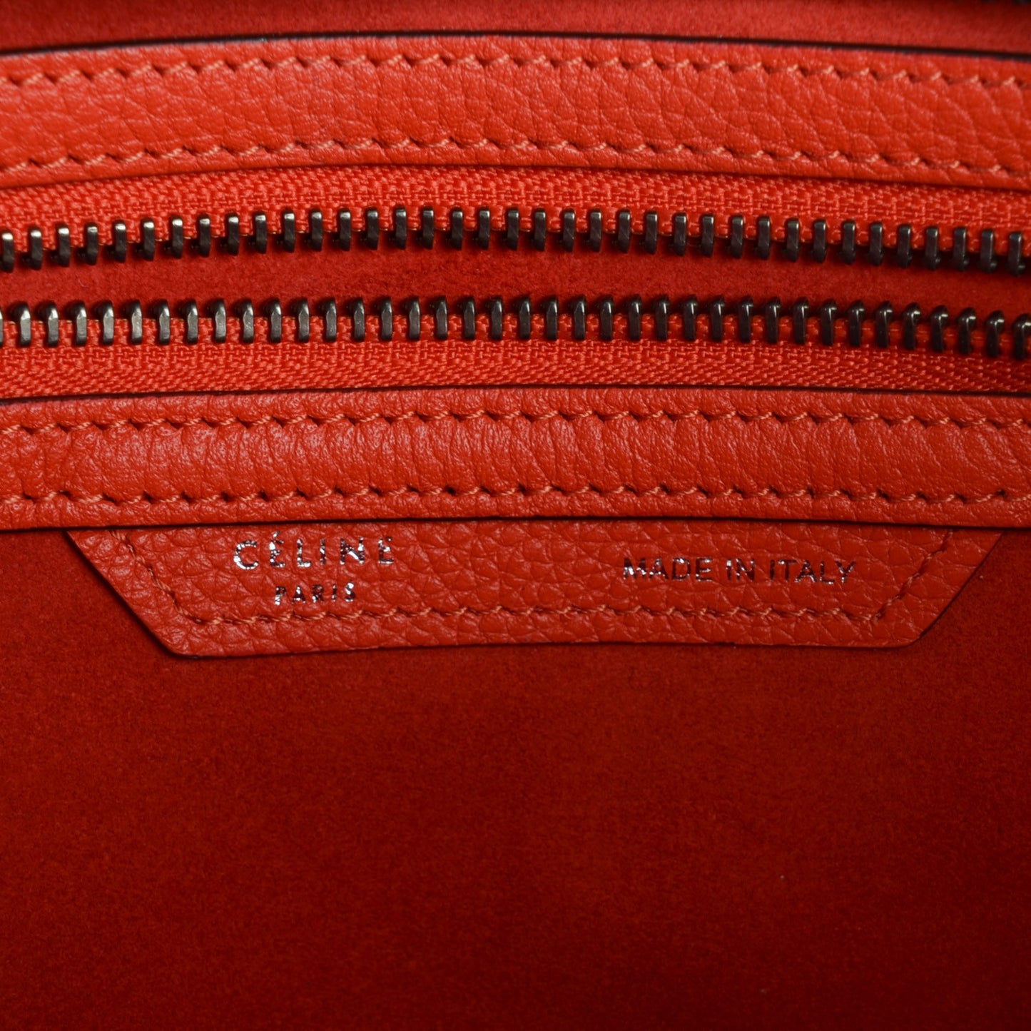 Drummed Calfskin Micro Luggage Vermillion