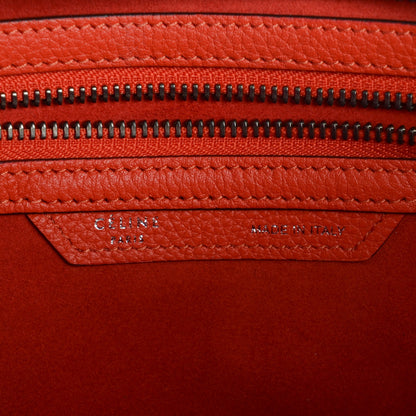 Celine Drummed Calfskin Micro Luggage Vermillion 7 of 9
