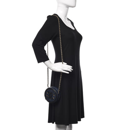 Chanel Caviar Quilted Round Filigree Crossbody Navy Black 2 of 10