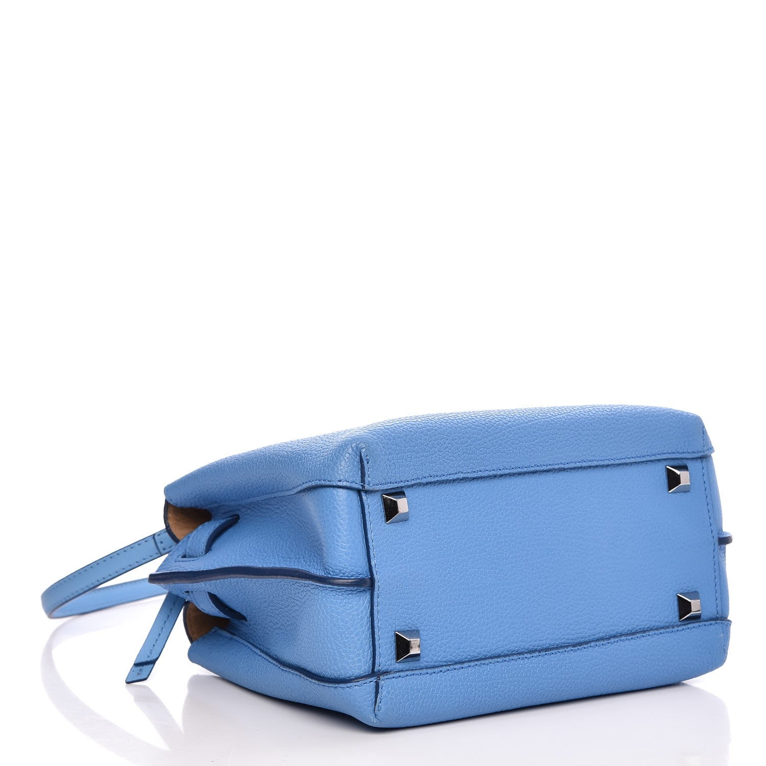 MCM Grained Calfskin Mini Milla Tote Mediterranean Blue 4 of 19