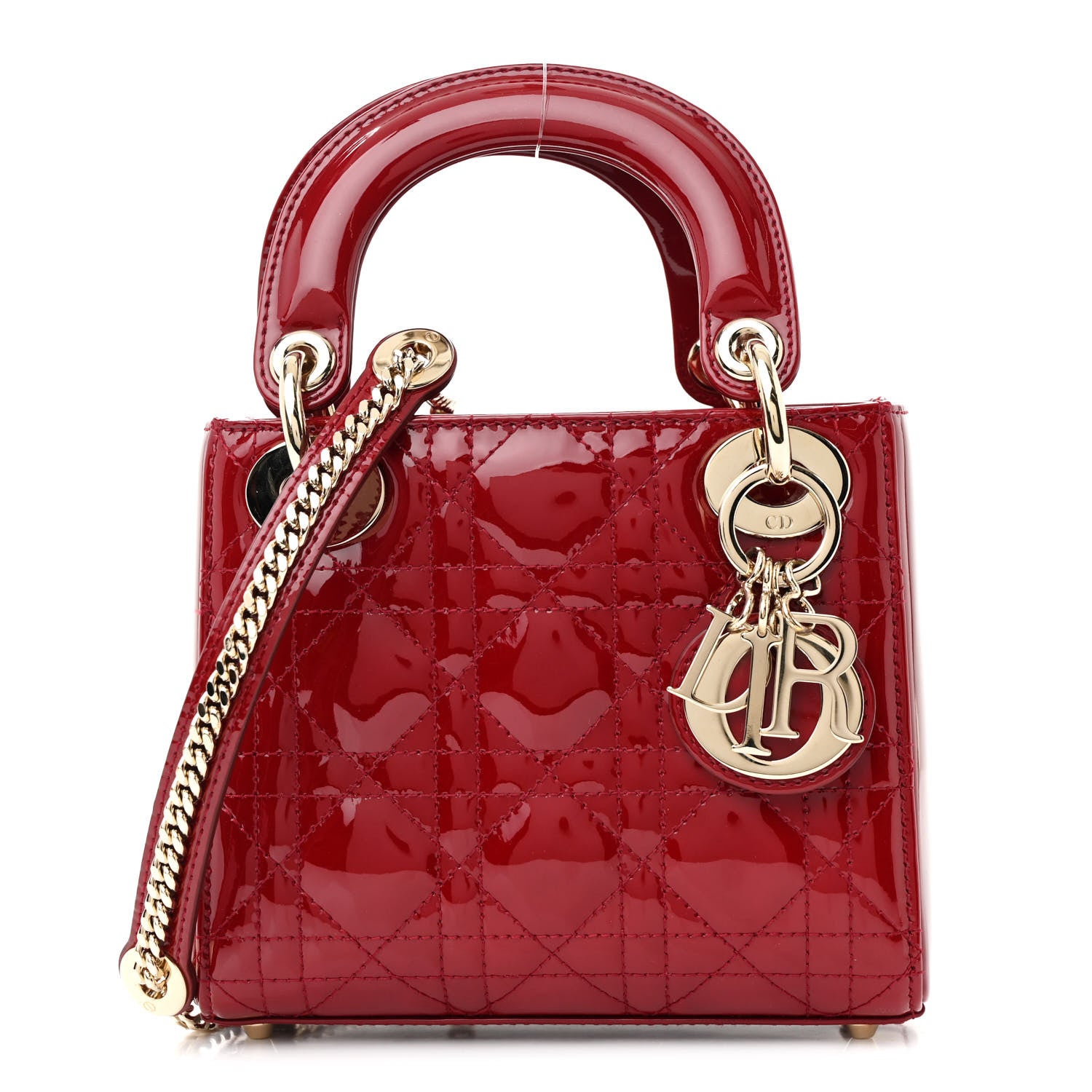 Christian Dior Patent Cannage Mini Lady Dior Red 1 of 11