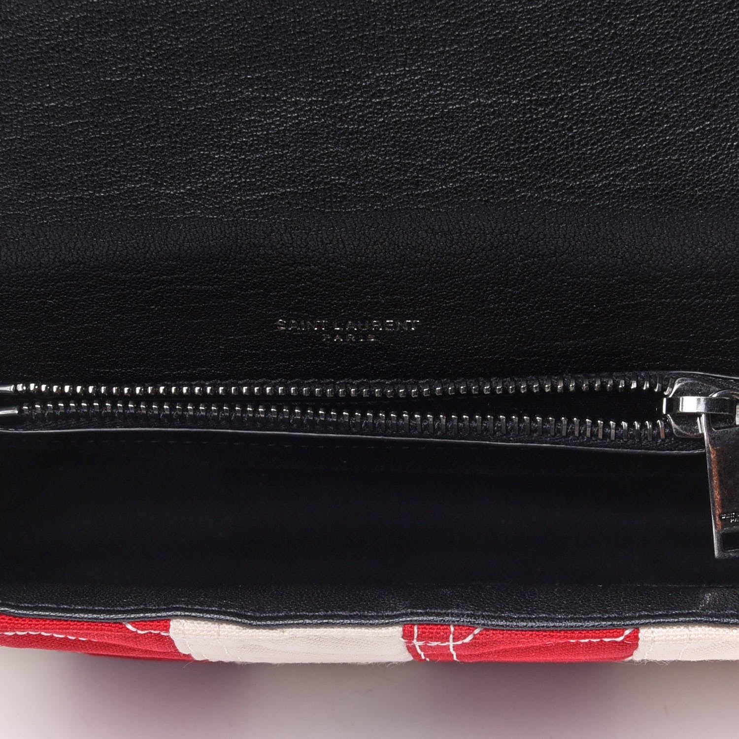 Saint Laurent Canvas Matelasse Chevron American Flag Monogram Medium College Bag Red Blue 4 of 4