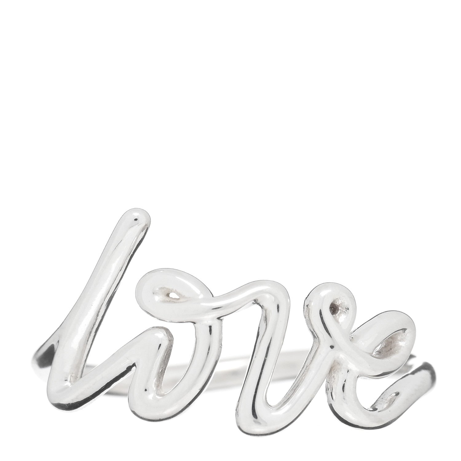 Tiffany Sterling Silver Paloma Picasso Graffiti Love Ring 54 7 1 of 5