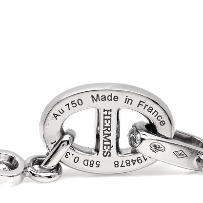 Hermes 18K White Gold Diamond PM Chaine D'Ancre Enchainee Earrings 4 of 5