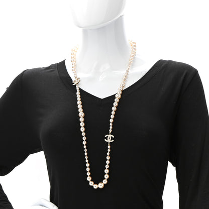 Chanel Graduated Pearl CC Long Necklace Gold 2 of 6