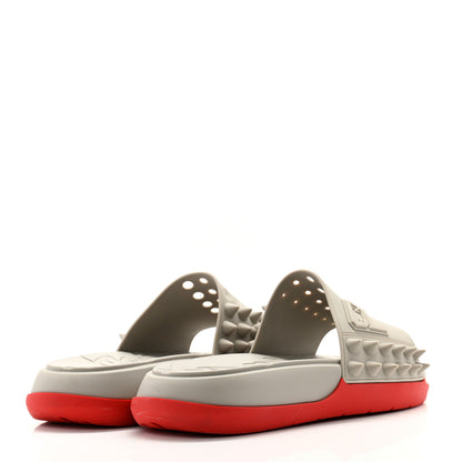 Christian Louboutin Rubber Take It Easy Flat Slide Sandals 41 Goose 4 of 9