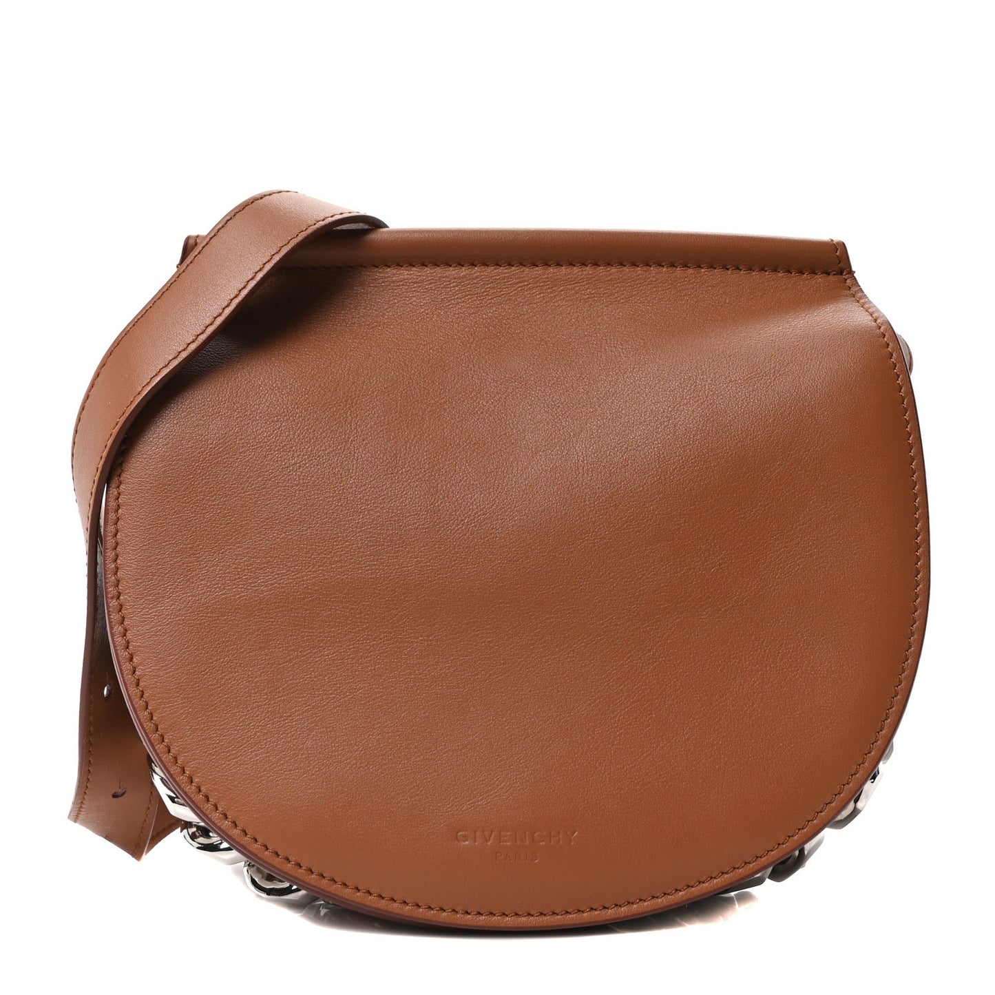 Calfskin Mini Infinity Saddle Bag Cognac