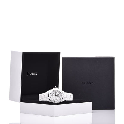 Chanel Stainless Steel Ceramic Diamond 38mm J12 Automatic Watch White 7 of 7