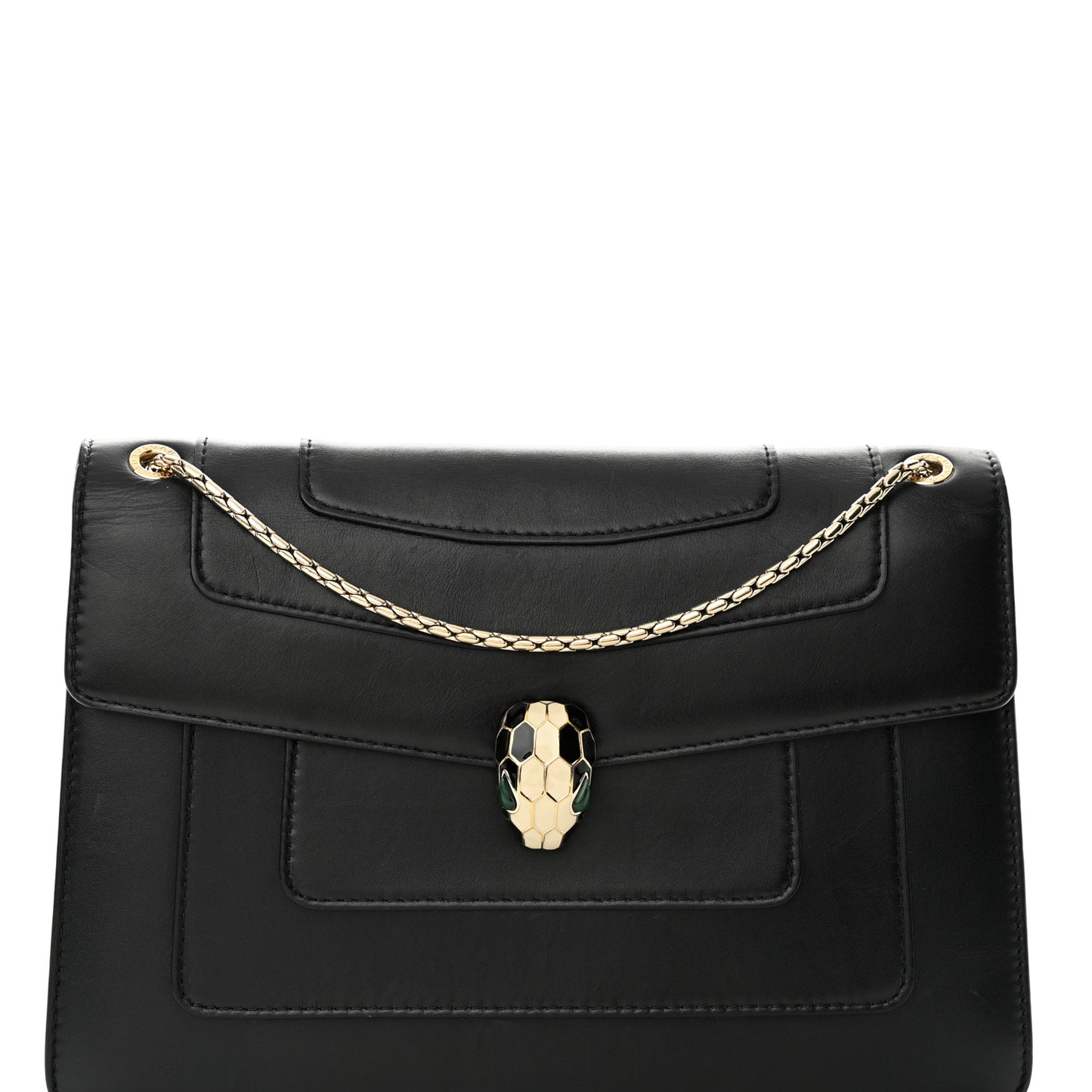 Calfskin Serpenti Forever Crossbody Bag Black