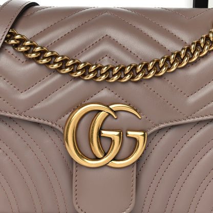 Gucci Calfskin Matelasse Small GG Marmont Shoulder Bag Porcelain Rose 11 of 12