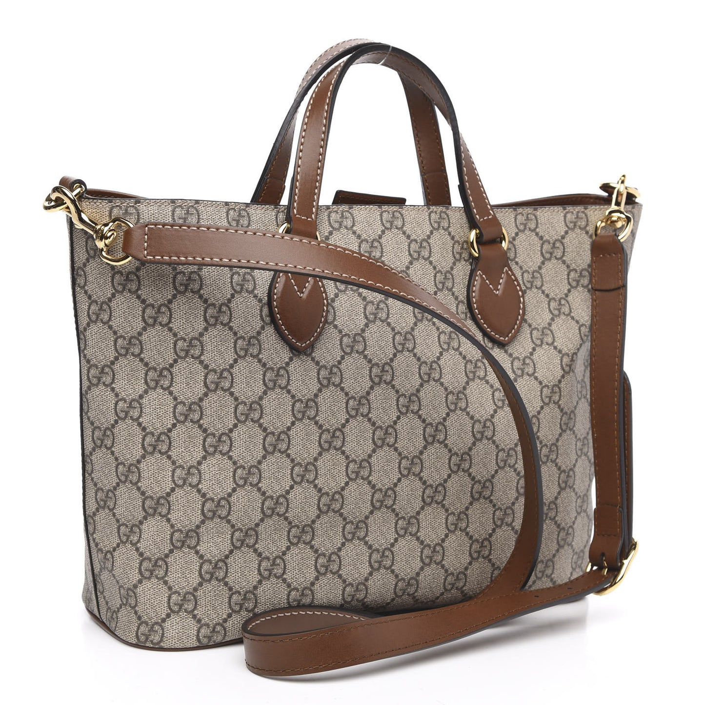 Soft GG Supreme Monogram Small Crossbody Tote Beige Cuir