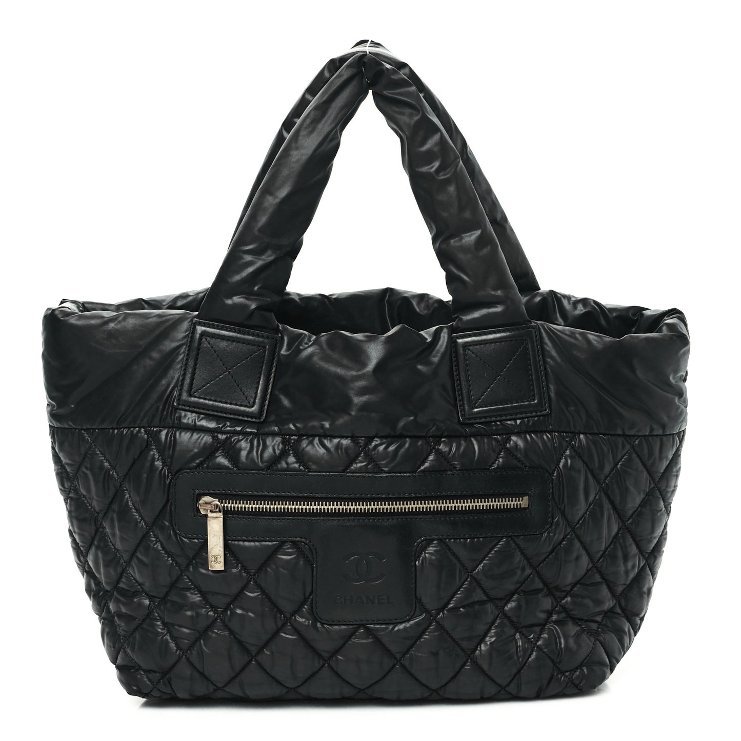 Nylon Quilted Coco Cocoon Reversible Tote Black