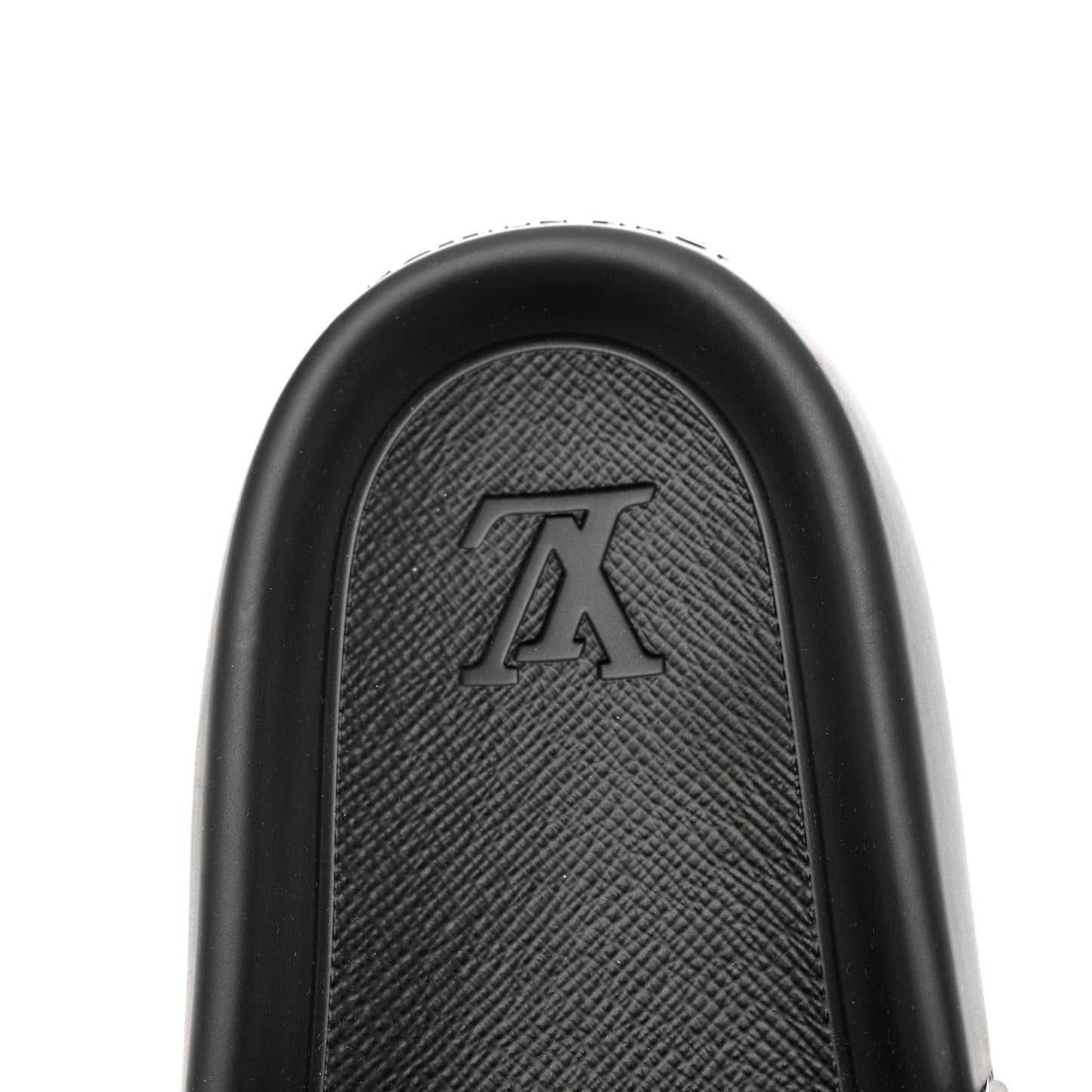 Rubber Embossed Monogram Mens Waterfront Mules 9 Black