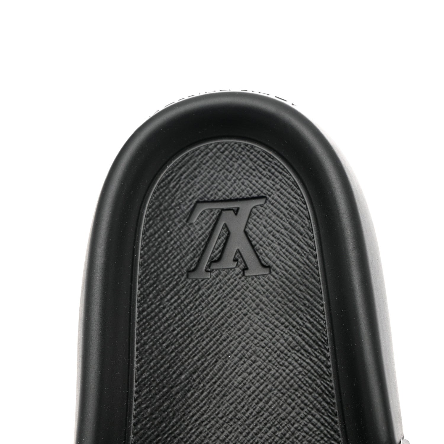 Louis Vuitton Rubber Embossed Monogram Mens Waterfront Mules 9 Black 7 of 9