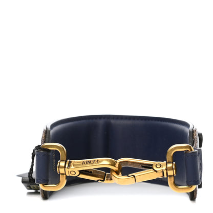 Fendi X FILA Glazed Fabric FF 1974 Mania Mini Strap You Mogano Panna Blueberry 2 of 5