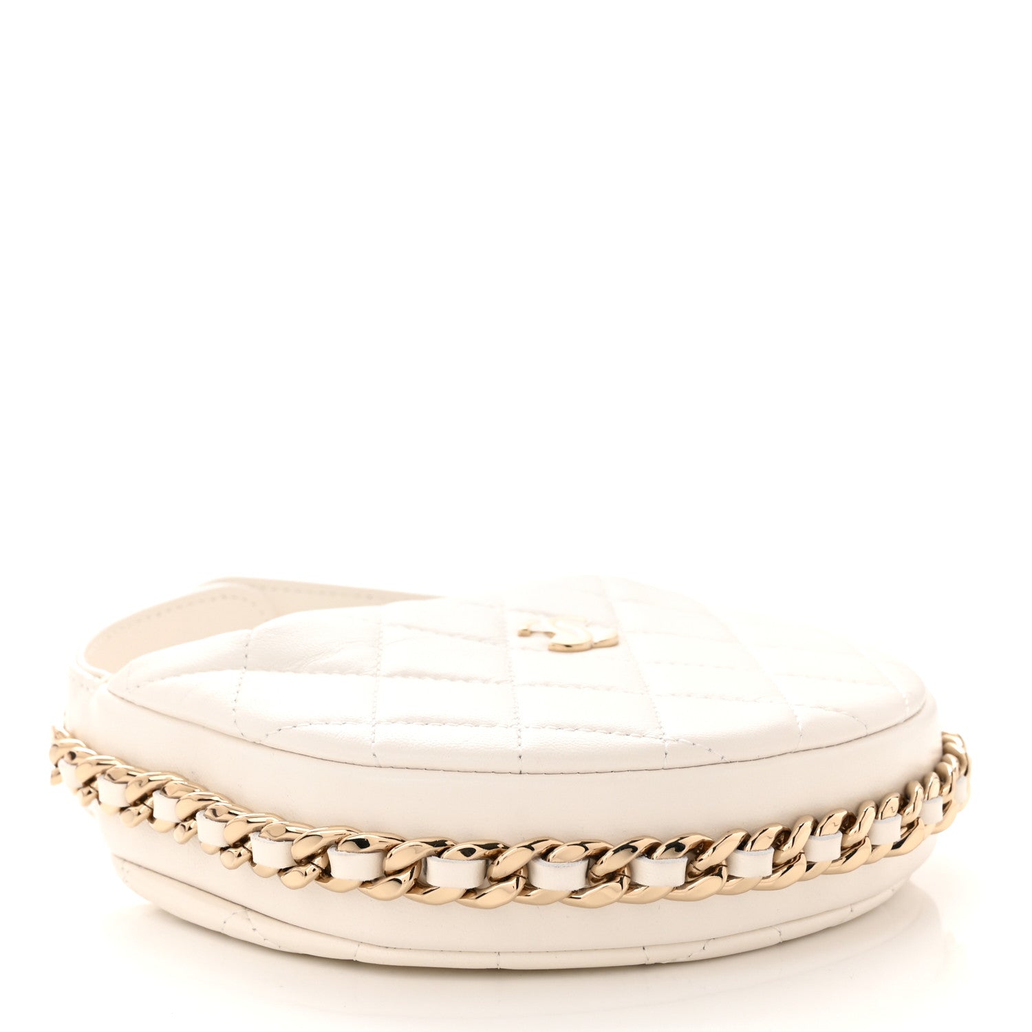 Chanel Lambskin Quilted Chain Around Pouch Hobo White 4 of 11