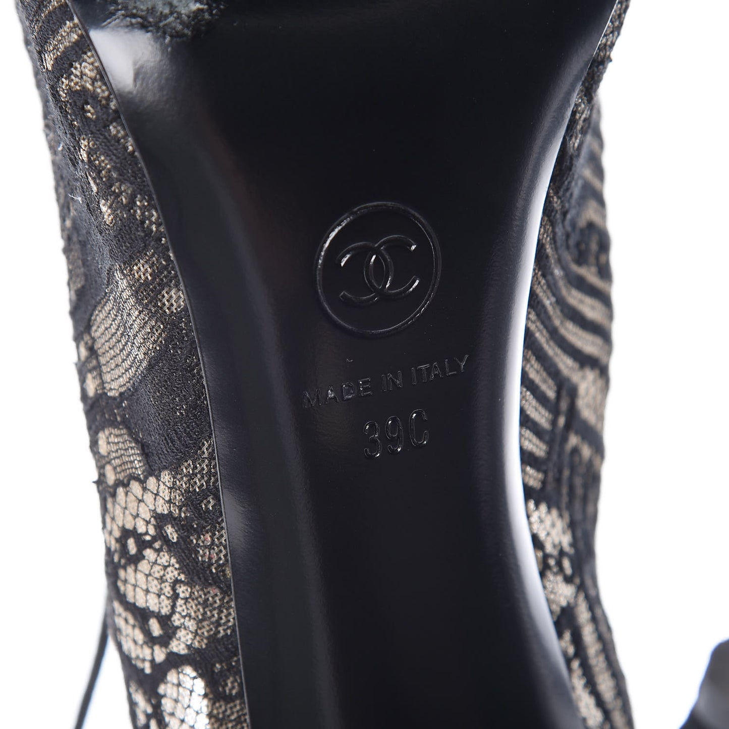 Lace Pearl Booties 39 Black