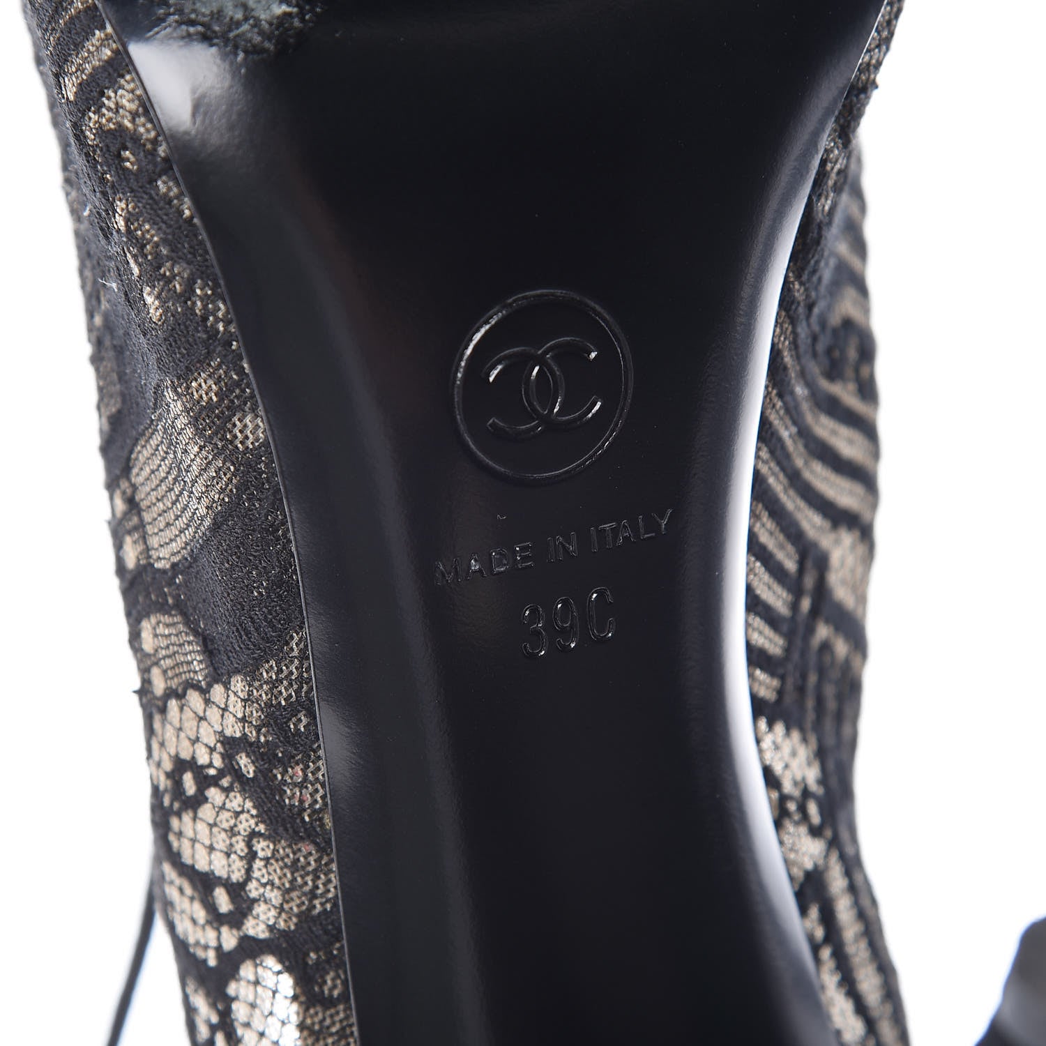 Chanel Lace Pearl Booties 39 Black 9 of 17