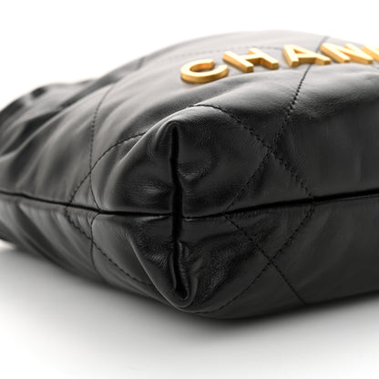Chanel Shiny Calfskin Quilted Mini Chanel 22 Black 9 of 10