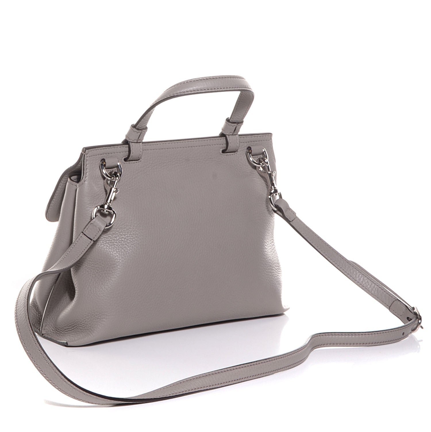 Gucci Cellarius Calfskin Small Bamboo Daily Top Handle Bag Storm Grey 4 of 10
