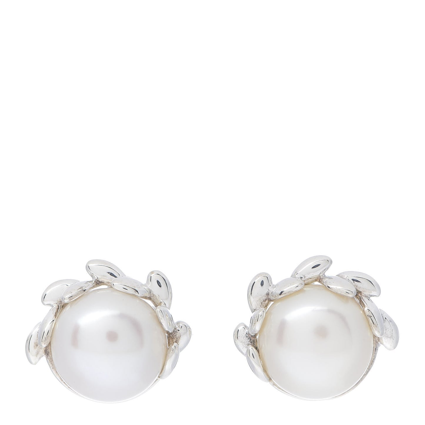 Sterling Silver Pearl Paloma Picasso Olive Leaf Earrings