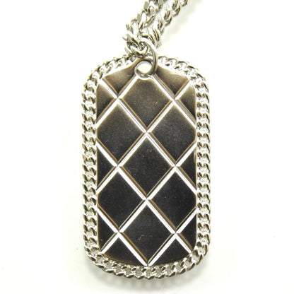 Chanel CC Army Dog Tag Necklace Silver 09P 5 of 7