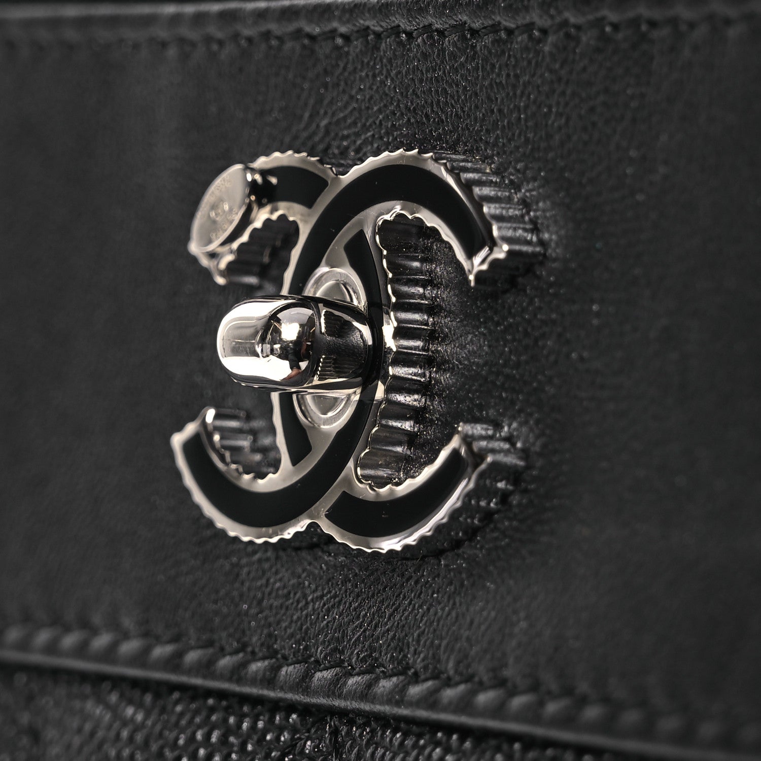 Chanel Caviar Quilted Mademoiselle Vintage Large Zip Pouch Black 10 of 10