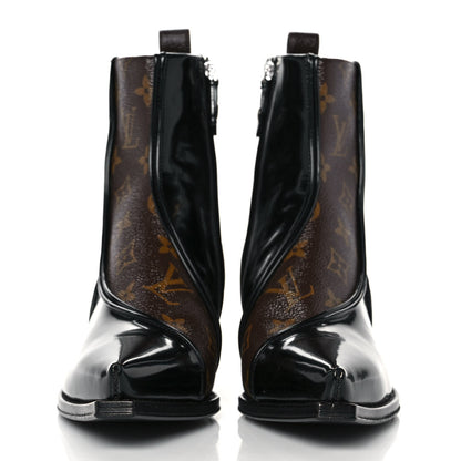 Louis Vuitton Patent Monogram Matador Ankle Boots 36 Black 2 of 7