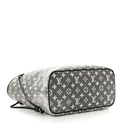 Louis Vuitton Denim Monogram Jacquard Neverfull MM Grey 5 of 10
