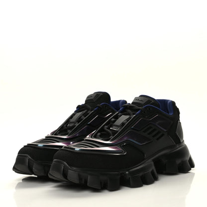 Prada Rubber Knit Fabric Iridescent Mens Cloudbust Thunder Sneakers 9.5 Black 3 of 7