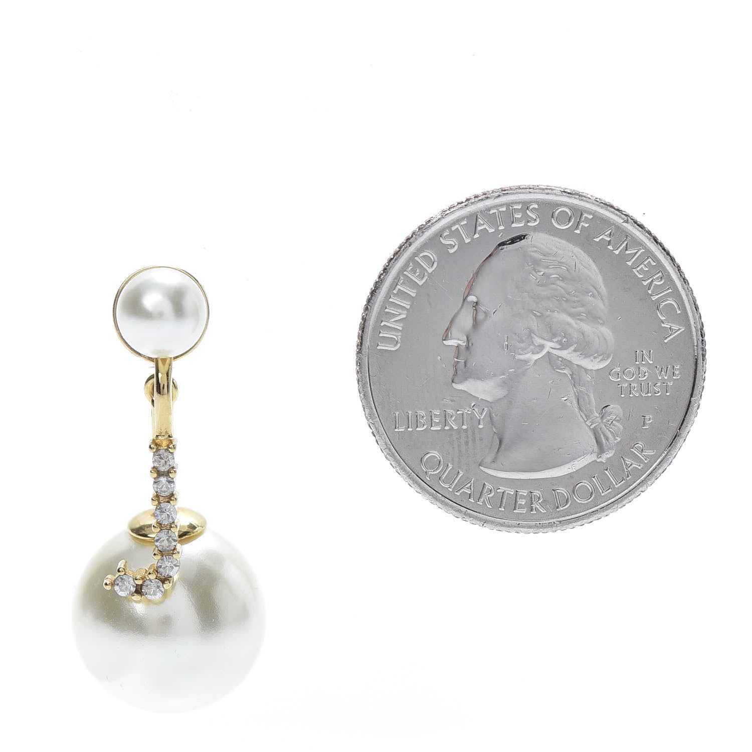 Christian Dior Crystal Pearl My ABCDior J Tribale Earring Gold 2 of 5