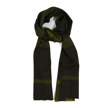 Burberry Wool Giant Exploded Check Fringe Scarf Green Black 1 of 4