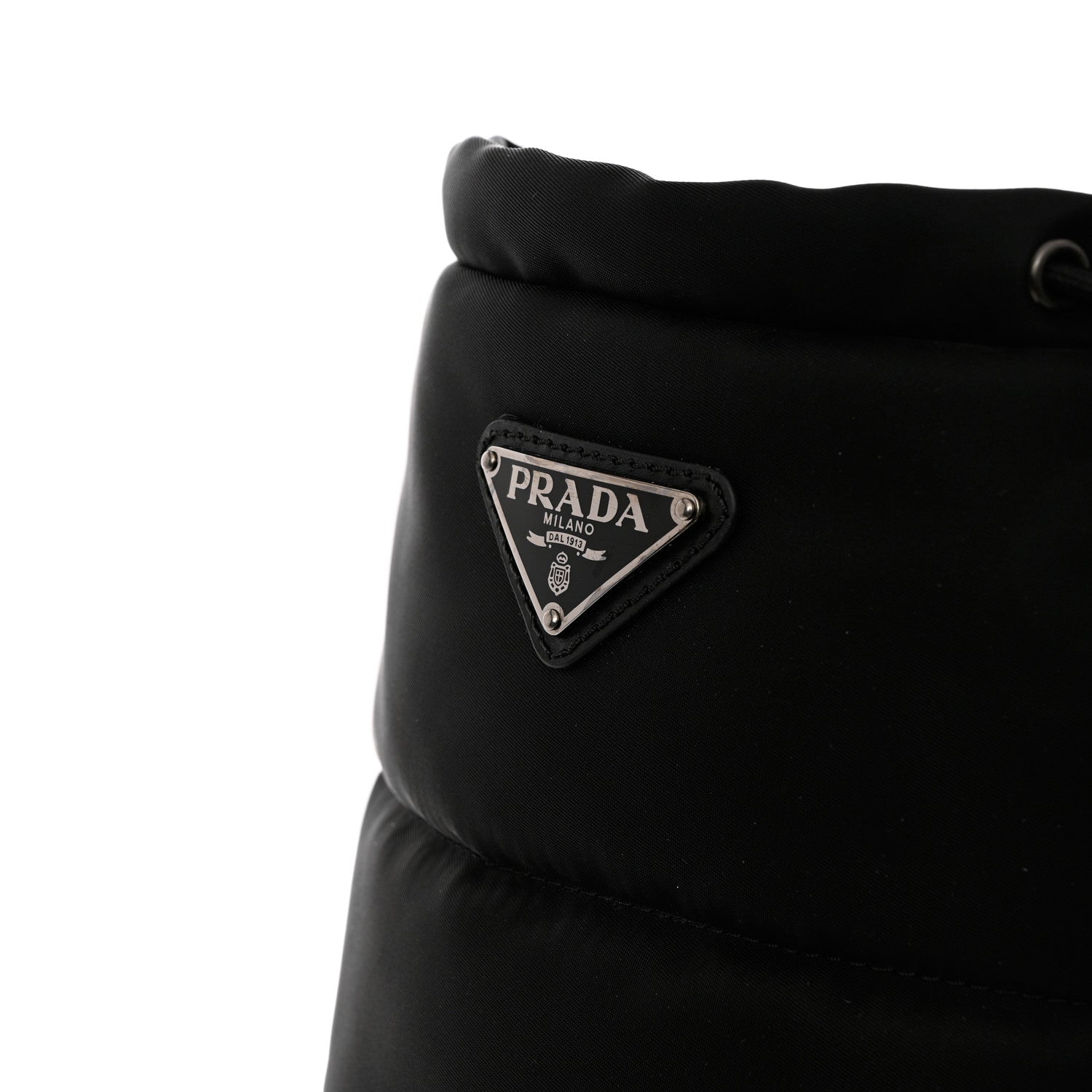 Prada Nylon Metal Triangle Logo Padded Moon Boots 37 Black 9 of 12