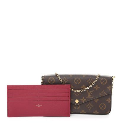 Louis Vuitton Monogram Pochette Felicie Chain Wallet Fuchsia 1 of 9