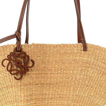 Loewe Calfskin Raffia Paulas Ibiza Small Shell Basket Tote Bag Natural Tan 7 of 9