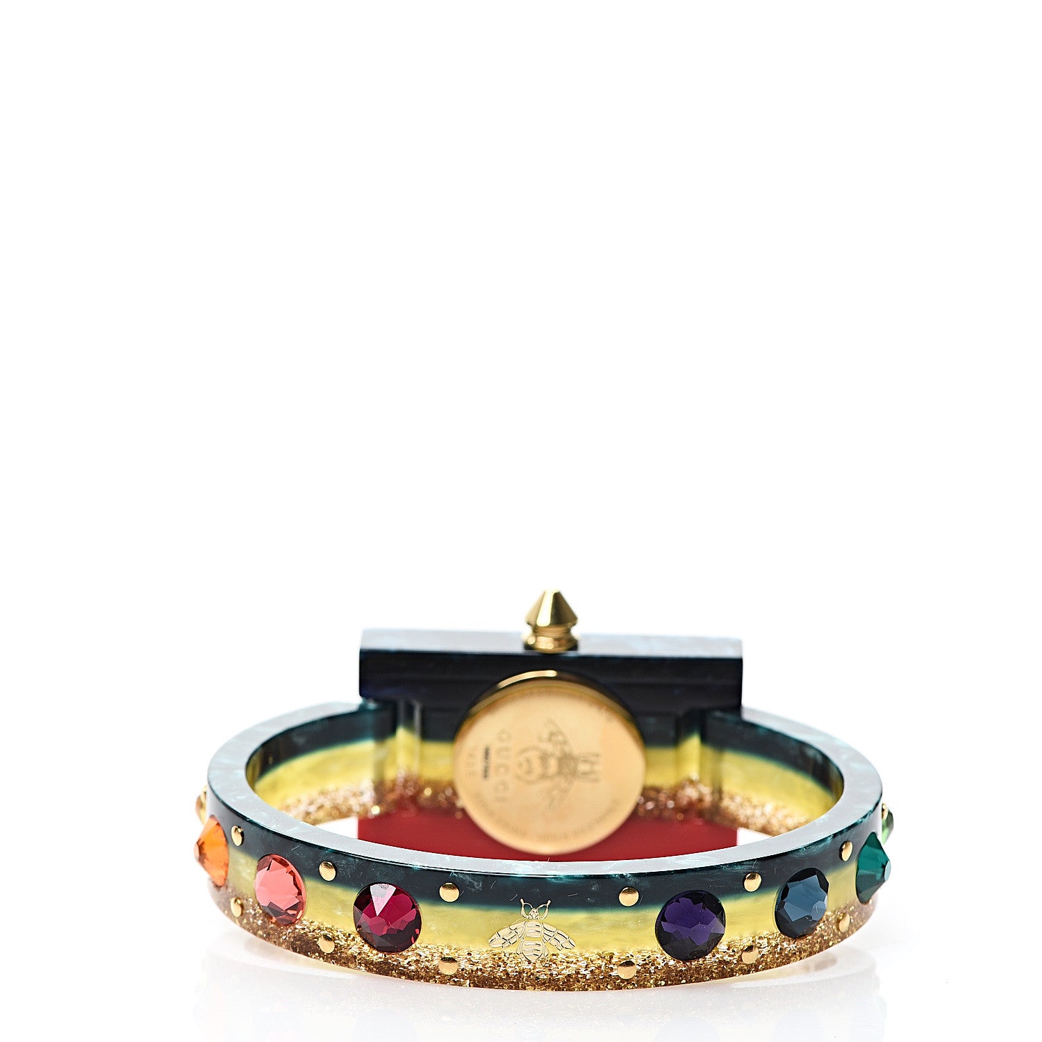 Gucci Stainless Steel Plexiglass Mother of Pearl 24mm Rainbow Quartz Watch 3 of 6
