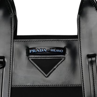 Prada Tessuto Nylon Spazzolato Small Ouverture Top Handle Bag Black 6 of 11