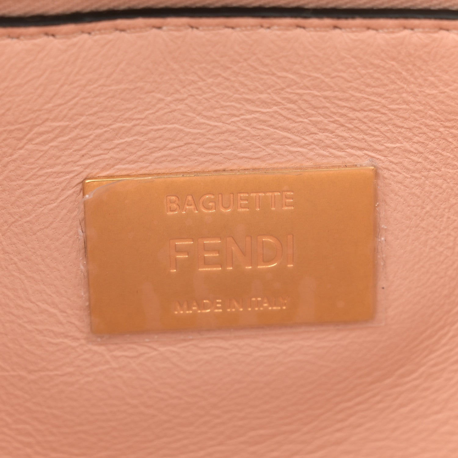 Fendi Nappa Small FF Embossed Midi Chain Baguette Light Rose 6 of 11