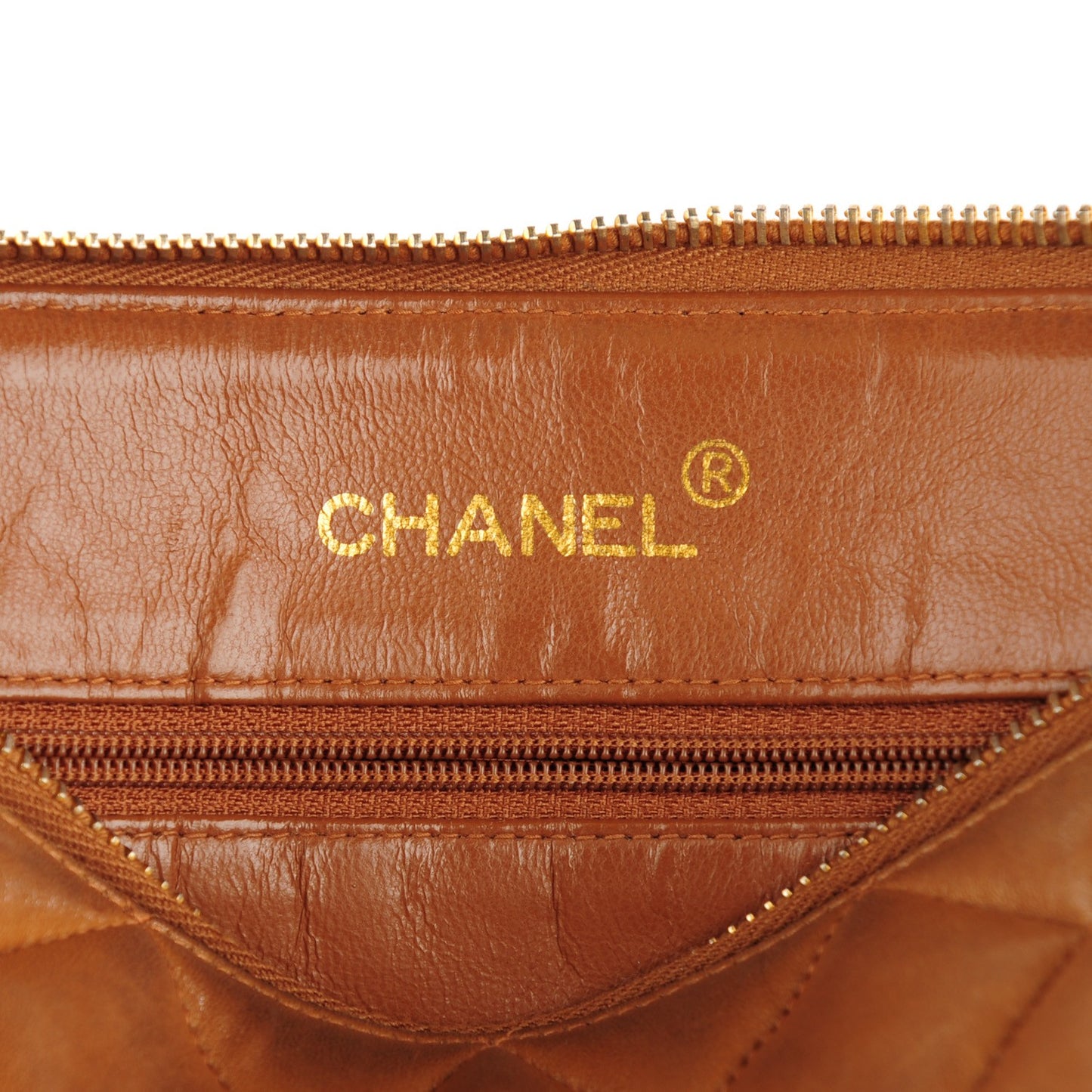 Lambskin Quilted Shoulder Bag Light Brown