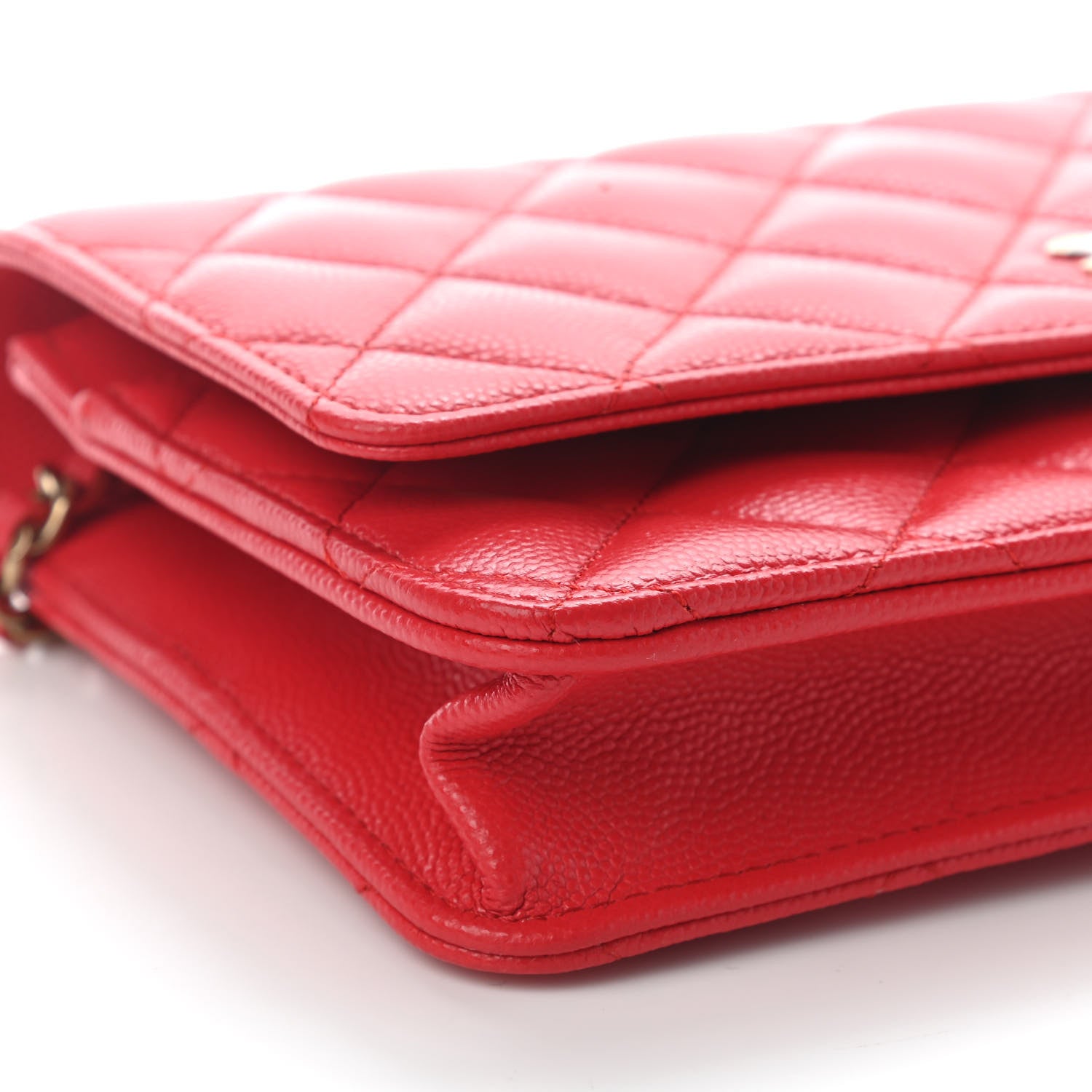 Chanel Caviar Quilted Wallet On Chain WOC Red 8 of 9