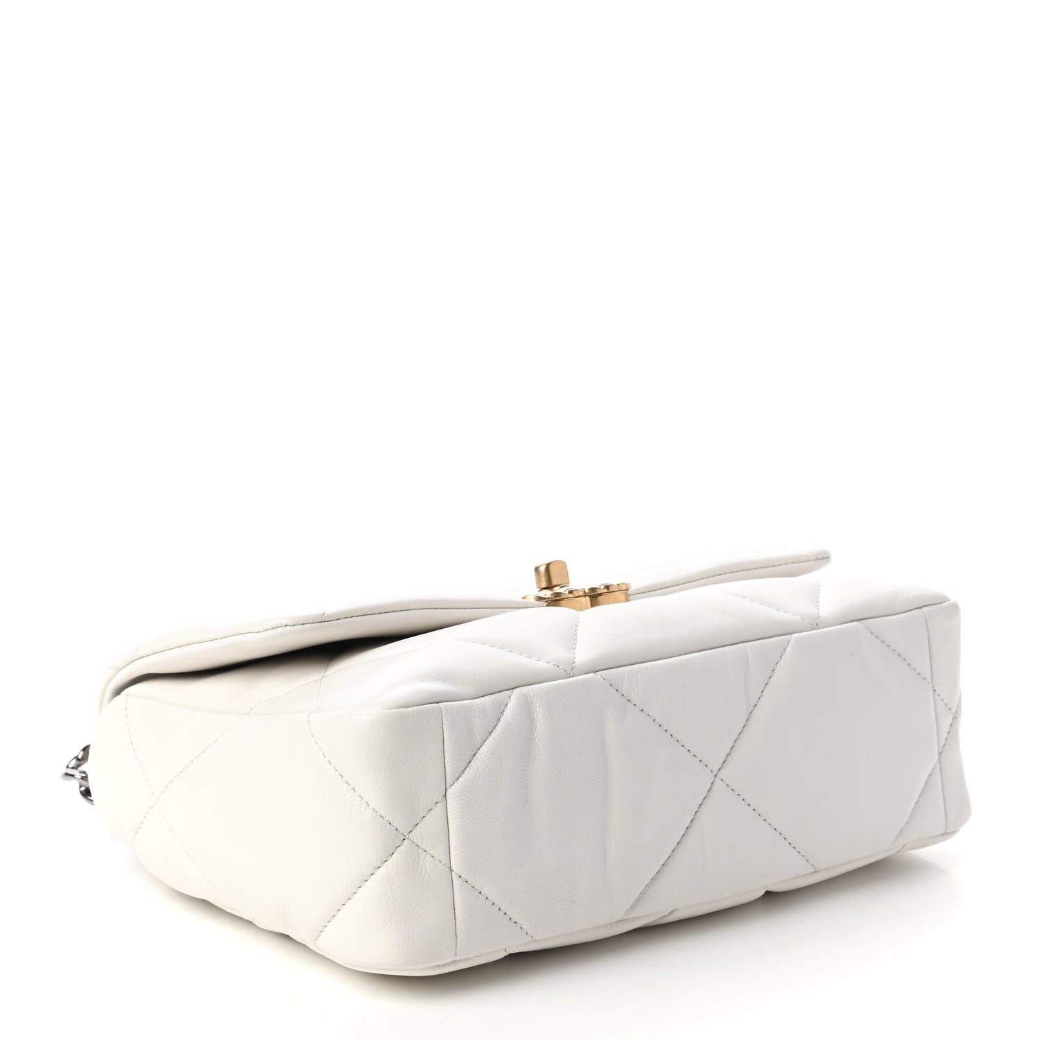 Chanel Goatskin Quilted Medium Chanel 19 Flap White 4 of 10