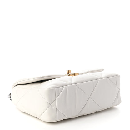 Chanel Goatskin Quilted Medium Chanel 19 Flap White 4 of 10