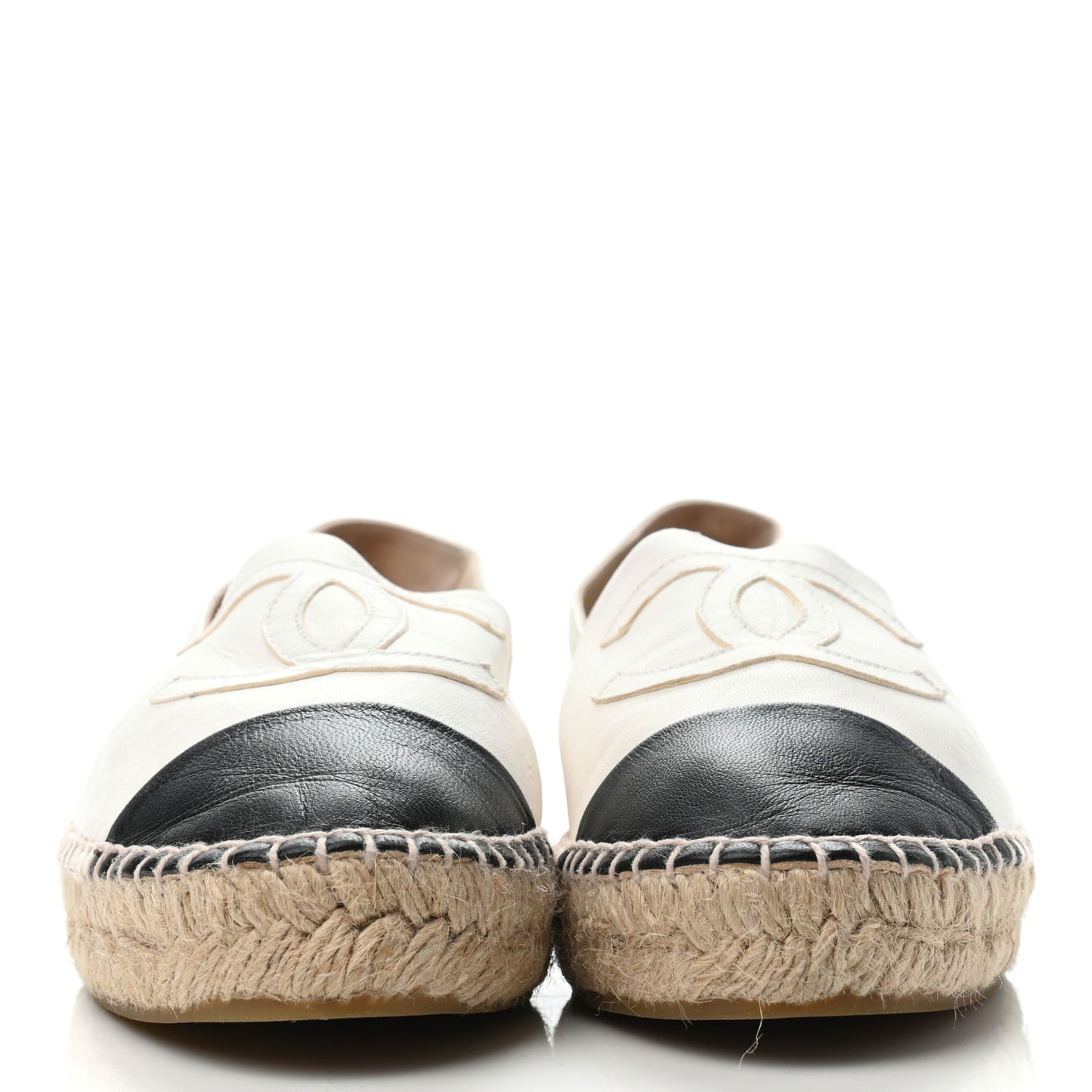 Lambskin CC Espadrilles 39 White Black