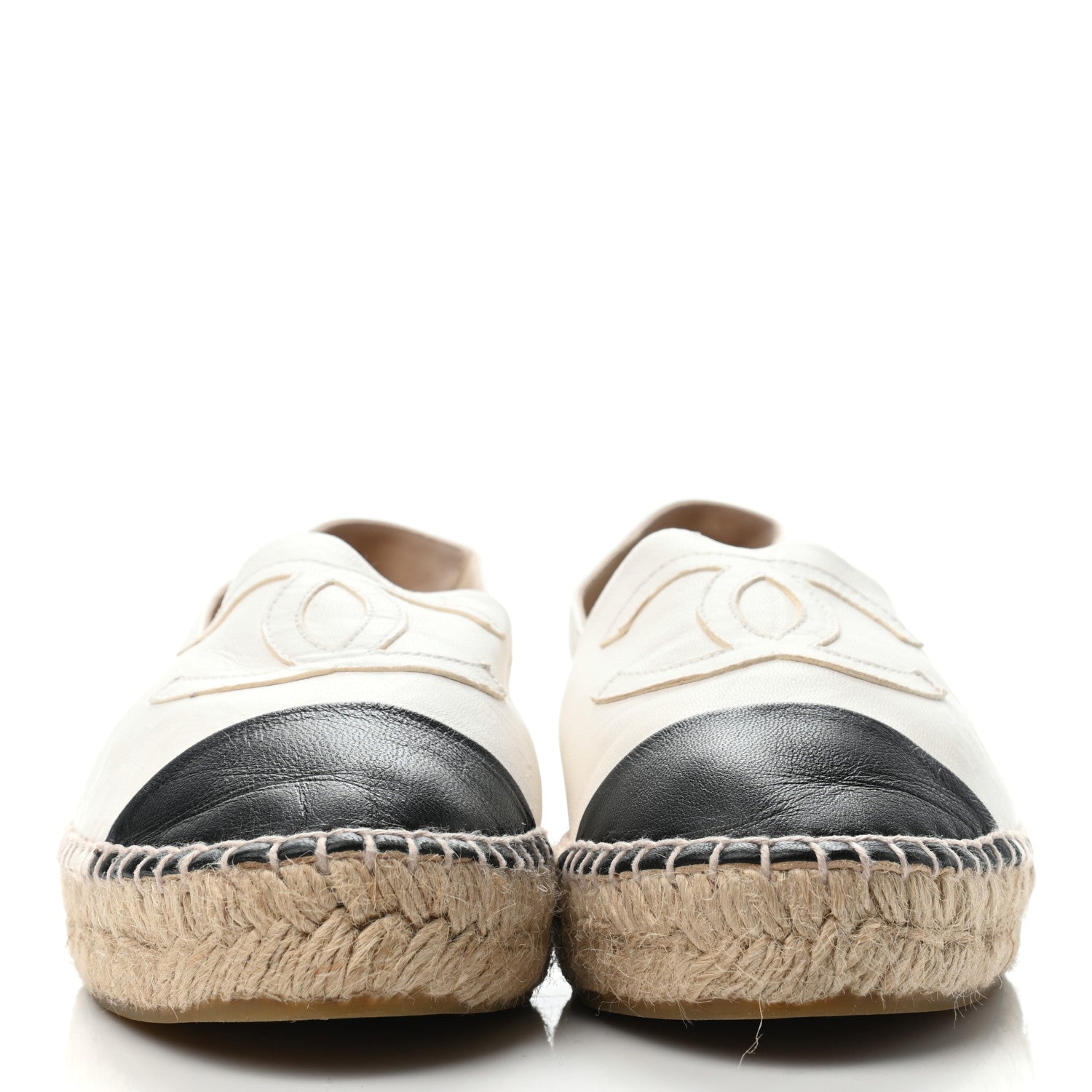 Chanel Lambskin CC Espadrilles 39 White Black 2 of 5