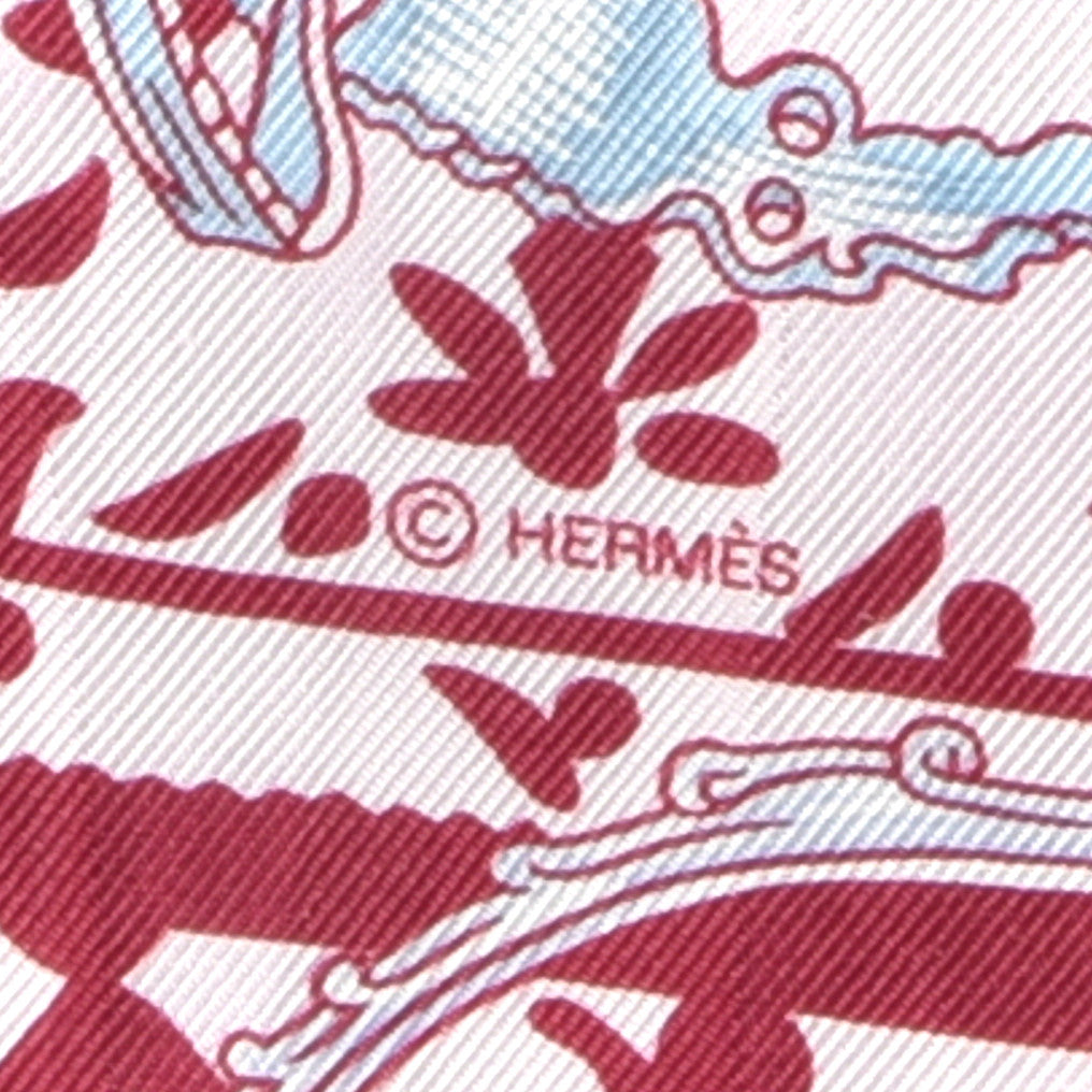 Hermes Silk Etriers Remix Twilly Rose Pale Bordeaux 3 of 4