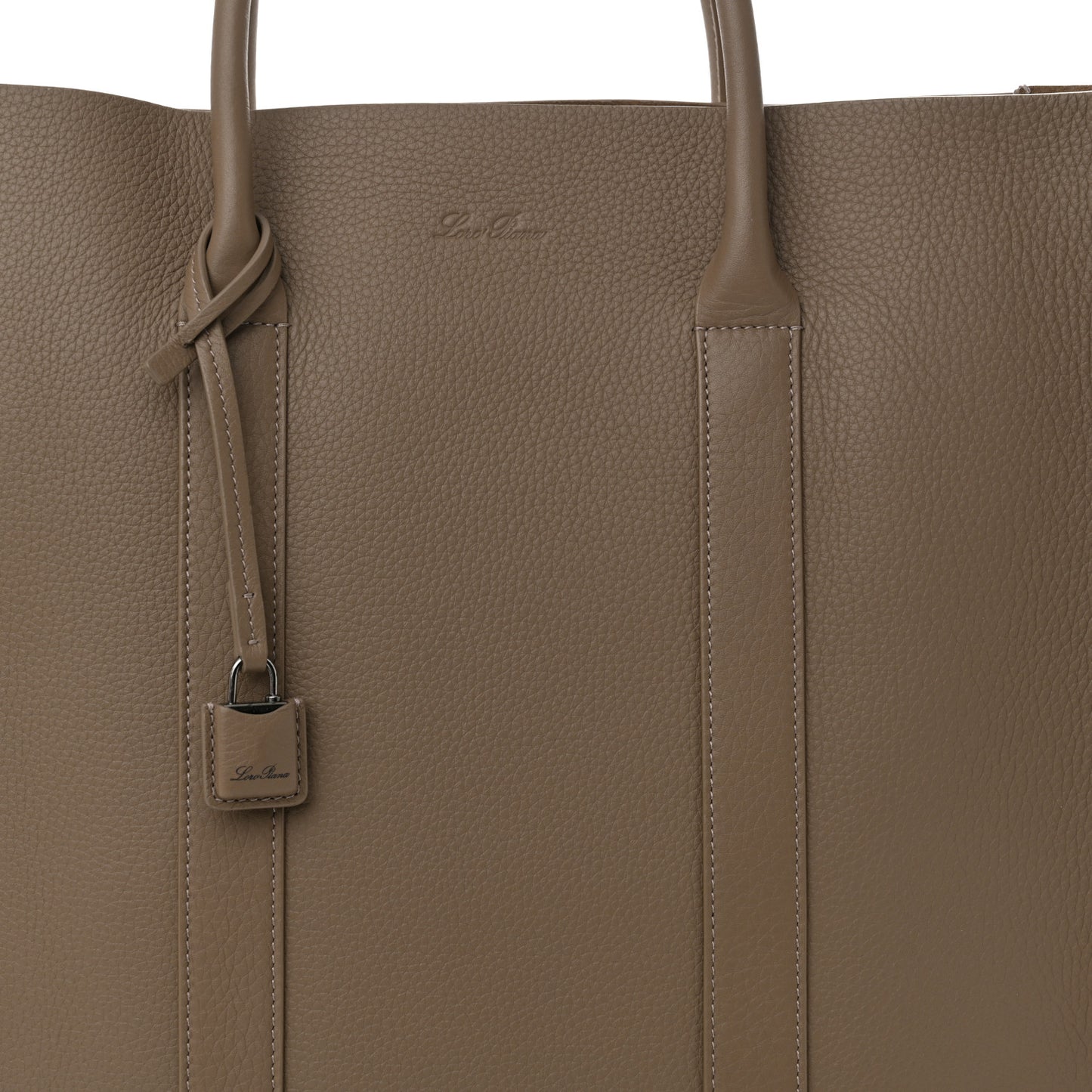 Grained Calfskin Small Beam Tote Warm Mastic