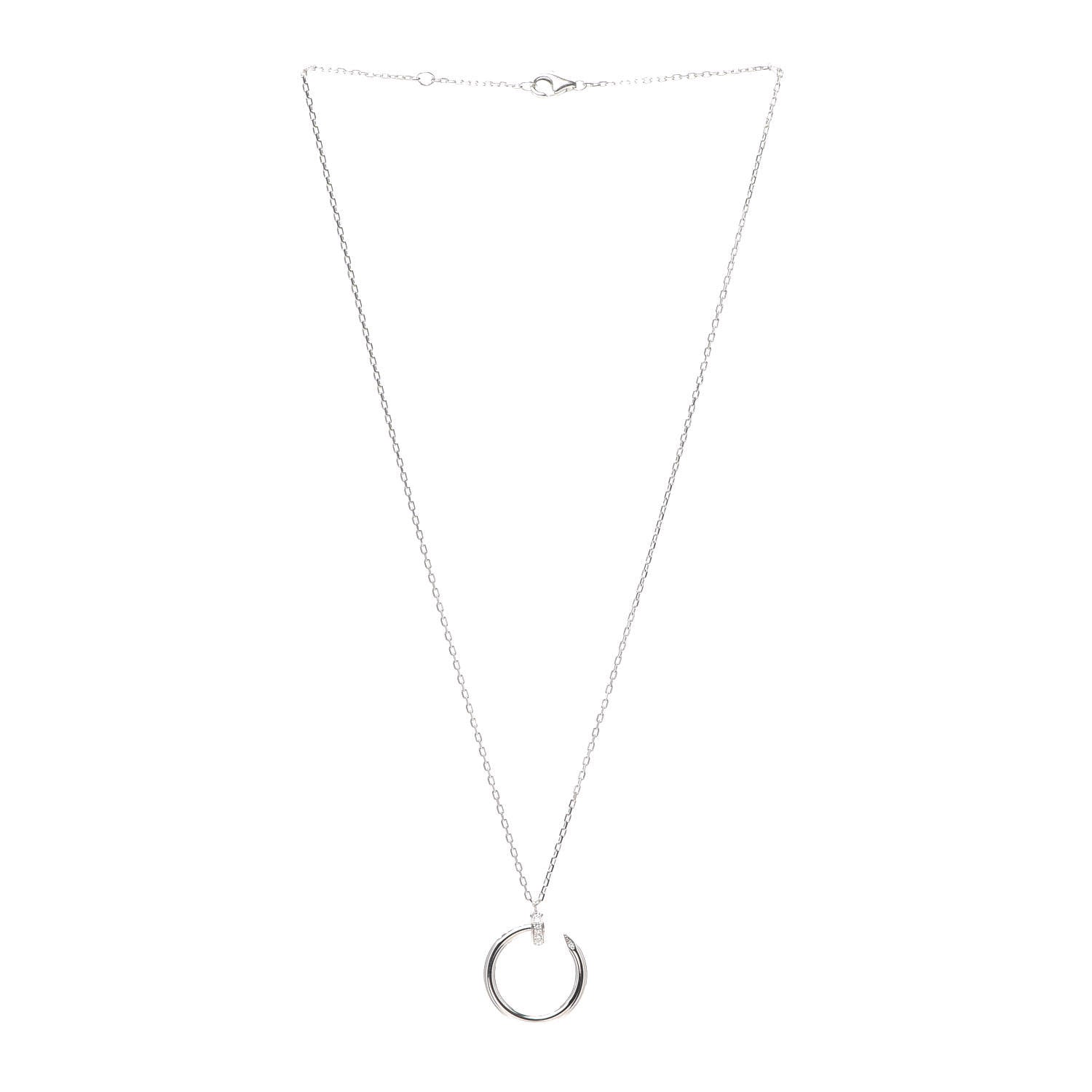 Cartier 18K White Gold Diamond Juste Un Clou Necklace 3 of 7